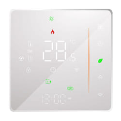 WiFi Smart Thermostat Temperature Controller Weekly Programmable Supports Touch Control/ Mobile APP/ Voice Control C - white, for Water&amp;Gas Boiler