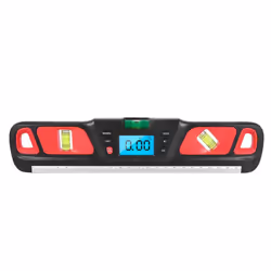 Digital Torpedo Level Protractor Magnetic 4x90 degrees Measuring Range Electronic Angle Grader Inclinometer - red