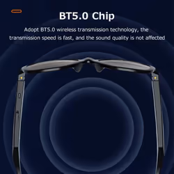 Lenovo Lecoo C8 Smart BT Headset UV Protection Music Glasses BT5.0 Chip Stable Pairing Comfortable - black