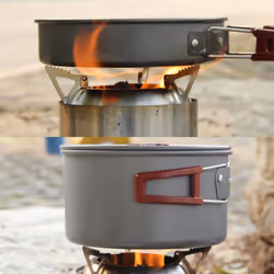 Lixada Portable Stainless Steel Lightweight Wood Stove Alcohol Stove Burner Outdoor Cooking Picnic B