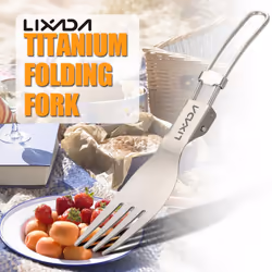 Lixada Titanium Folding Fork Ultralight Outdoor Portable Dinner Fruit Fork Flatware Tableware for Camping Backpacking