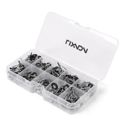 80Pcs Fishing Rod Guide Tip Repair Kit Set DIY Eye Rings Different Size Stainless Steel Frames with Box