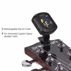 AROMA AT-105 Rechargeable Clip-on Tuner Color Screen Built-in Battery for