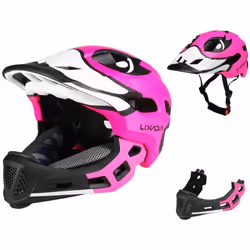 Lixada Kids Detachable Full Face Helmet Children Sports Safety Helmet for Cycling Skateboarding - Rose