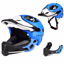 Lixada Kids Detachable Full Face Helmet Children Sports Safety Helmet for Cycling Skateboarding - Red