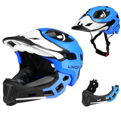 Lixada Kids Detachable Full Face Helmet Children Sports Safety Helmet for Cycling Skateboarding - Dark Blue