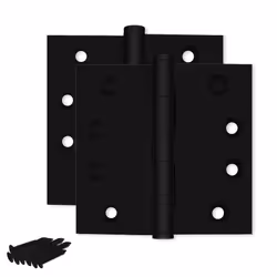 Finsbury Hardware Black Heavy Duty Door Hinge Matte Black Ball Bearing 4x4 Inch Heavy Duty - Set of 2 Solid Brass Matte Black ...