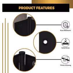 Finsbury Hardware Black Heavy Duty Door Hinge Matte Black Ball Bearing 4x4 Inch Heavy Duty - Set of 2 Solid Brass Matte Black Door Hinges (Flat Black)