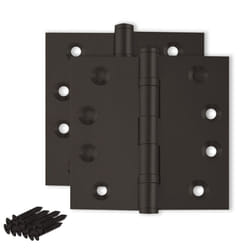 Finsbury Hardware Heavy Duty Door Hinge Bronze Ball Bearing 4x4 Inch Solid Brass Heavy Duty - Set of 2 Hinges (Oil-Rubbed Bronze)