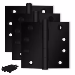 Finsbury Hardware Black Heavy Duty Door Hinge Matte Black Ball Bearing 4x4 Inch Heavy Duty - Set of 3 Solid Brass Matte Black ...