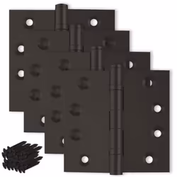Finsbury Hardware Heavy Duty Door Hinge Bronze Ball Bearing 4x4 Inch Solid Brass Heavy Duty - Set of 4 Hinges (Oil-Rubbed Bro ...