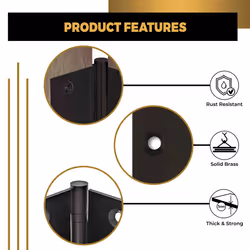 Finsbury Hardware Heavy Duty Door Hinge Bronze Ball Bearing 4x4 Inch Solid Brass Heavy Duty - Set of 4 Hinges (Oil-Rubbed Bronze)