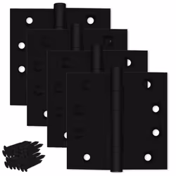 Finsbury Hardware Black Heavy Duty Door Hinge Matte Black Ball Bearing 4x4 Inch Heavy Duty - Set of 6 Solid Brass Matte Black ...