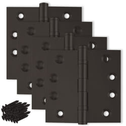 Finsbury Hardware Heavy Duty Door Hinge Bronze Ball Bearing 4x4 Inch Solid Brass Heavy Duty - Set of 6 Hinges (Oil-Rubbed Bronze)