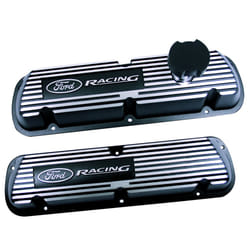 Valve Cover  Short  Baffled  Oil Fill Cap  Ford Racing Logo  Aluminum