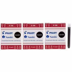 PILOT Namiki IC100 Fountain Pen Ink Cartridges  12 Per Pack Pack of 36  Black