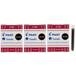 PILOT Namiki IC100 Fountain Pen Ink Cartridges  12 Per Pack Pack of 36  Black