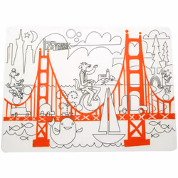 modern-twist 10 x 14 Reusable  Waterproof Coloring Mark-Mat Sheet for Kids  100% Food-Grade Silicone  Pack of 1  San Francisc ...