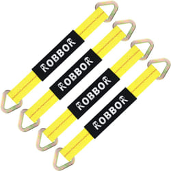 Axle Straps 10000 Lbs Break Strength 3335 Lbs Working Load Yellow Car Axle Tie Down Straps for Securing Car Transport Hauler Tow Truck 4x4 Off-Road St