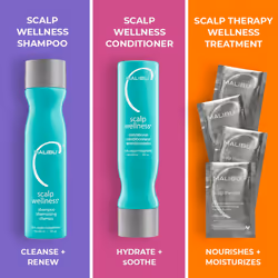 Malibu C Scalp Wellness Hair Shampoo - Sulfate-Free & Moisturizing Shampoo for Dry Scalp - Nourishing Scalp Care with Essential Oils and Surfactant Te