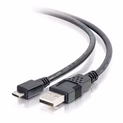 C2G 6.6ft (2m) USB 2.0 A to Micro-B Cable M/M - Black (2m), 2 m, USB A, Micro-USB B, USB 2.0, 0.48 Gbit/s, Black