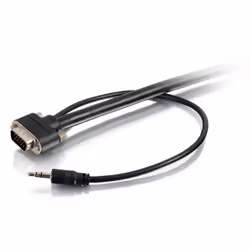 C2G VGA + 3.5mm m/m 7.62m, 7.62 m, VGA (D-Sub) + 3.5mm, VGA (D-Sub) + 3.5mm, 2048 x 1536 pixels, Black, Male/Male