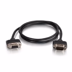 C2G 3ft CMG-Rated DB9 Low Profile Cable M-F, Black, 0.9144 m, DB9 M, DB9 F
