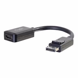 C2G 8in DisplayPort™ Male to HDMI Female Adapter Converter - Black, 0.2 m, DisplayPort, HDMI, Male, Female, 1920 x 1080 pixel ...