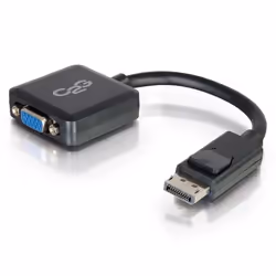 C2G 8in DisplayPort™ Male to VGA Female Active Adapter Converter - Black, 0.2 m, DisplayPort, VGA, Male, Female, Straight