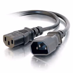 C2G 1.2m 16AWG 250 Volt Computer Power Extension Cord (IEC320 C13- IEC320 C14), 1.2 m, C13 coupler, C14 coupler, 250 V, 13 A