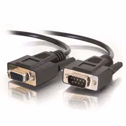C2G 2m DB9 RS232 M/F Extension Cable - Black, Black, 2 m, DB9, DB9, Male, Female