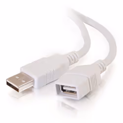 C2G 1m USB 2.0 A Male to A Female Extension Cable - White, 1 m, USB A, USB A, USB 2.0, Male/Female, White