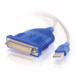C2G 1.8m USB/DB25 Adapter, DB25, USB 2.0, 1.8 m, White