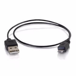 C2G 81708, 0.46 m, USB A, Micro-USB B, USB 2.0, Male/Male, Black