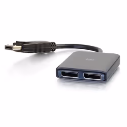 C2G DisplayPort[TM] 1.2 to Dual DisplayPort[TM] MST Hub, DisplayPort, 2 x DisplayPort, Male, Female, Nickel, 1.2a