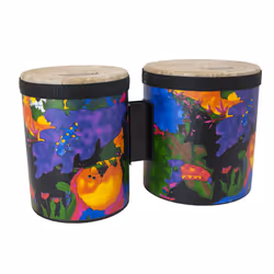 Remo KD-5400-01 Kids Percussion Bongo Drum - Fabric Rain Forest 5""-6