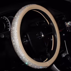 16 in Steering Wheel Cover Bling Truck Steering Wheel Cover Women with 1x Bling Ring Accessories