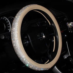 16 in Steering Wheel Cover Bling Truck Steering Wheel Cover Women with 1x Bling Ring Accessories