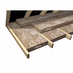 Knauf Loft insulation roll, floor & roof lagging, 100mm, 170mm & 200mm thick - 100mm, 5