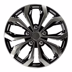 Pilot Automotive WH138-17GB 17 Inch Spyder Black & Gunmetal Grey Universal Hubcap Wheel Covers For Cars - Set Of 4 - Fits Mos ...