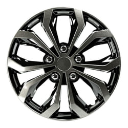 Pilot Automotive WH138-17GB 17 Inch Spyder Black & Gunmetal Grey Universal Hubcap Wheel Covers For Cars - Set Of 4 - Fits Most Cars Black/Gunmetal