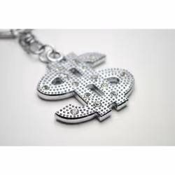 Pilot Automotive KC-309 Crystal Dollar Sign Bling Die Cast Zinc Key Chain