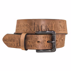 Jack Daniel's Brown Leather Embossed 1.5" Belt - 38", Brown