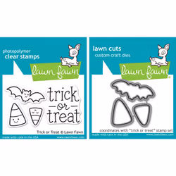 Lawn Fawn Trick Or Treat Clear Stamp and Die Set - Includes One Each of LF554 Stamp & LF967 Die - Bundle Of 2