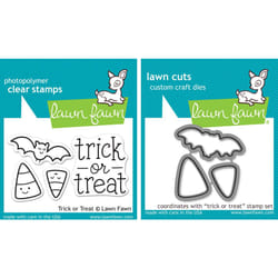 Lawn Fawn Trick Or Treat Clear Stamp and Die Set - Includes One Each of LF554 Stamp & LF967 Die - Bundle Of 2