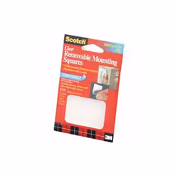 3M Adhesive Mounting Squares- Removable- .69in.x.69in.- Clear