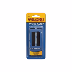 Hook Eye Adhesive Brand Fasteners 90075 Hook Eye Adhesive-R brand STICKY BACK-R Tape 3-4 in. x 3-1-2 in. 6-Pkg-Black Pack of ...