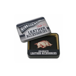 Rico Sporting Goods  Arkansas Razorbacks Men&apos;s Black Leather Tri-fold Wallet