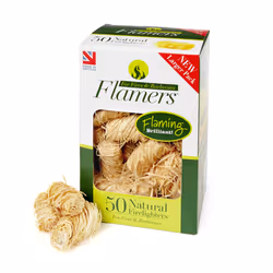 Firelighters - 50 Units Natural Fire Lighters for Wood Burner Firepit Bbq Pizza Oven Fireplace Chimenea Barbecue Fire Starter ...