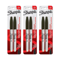 Sharpie 30162PP Fine Point Permanent Markers  Black  Permanent Ink  Ink Dries Quickly and Resists Both Fading and Water  Blister of 2 Markers  Pack of